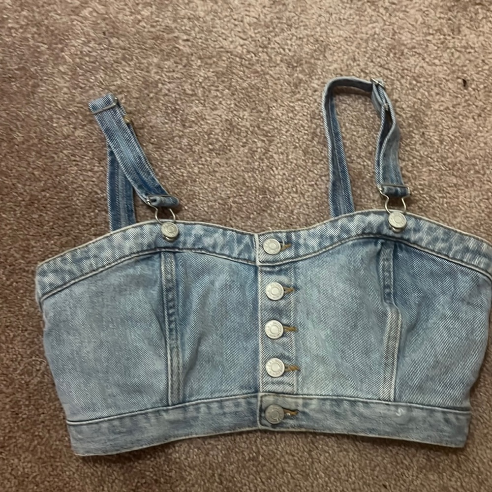 Pac sun denim crop top small